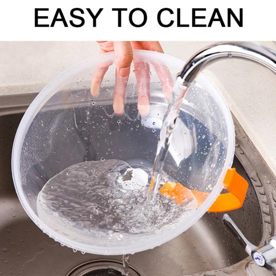 Microwave Splash Proof Cover for Food 10.24 Inch Clear Microwave Lid with Handle Fits Standard Dinner Plates And Bowls BPA-Free Dishwasher Safe