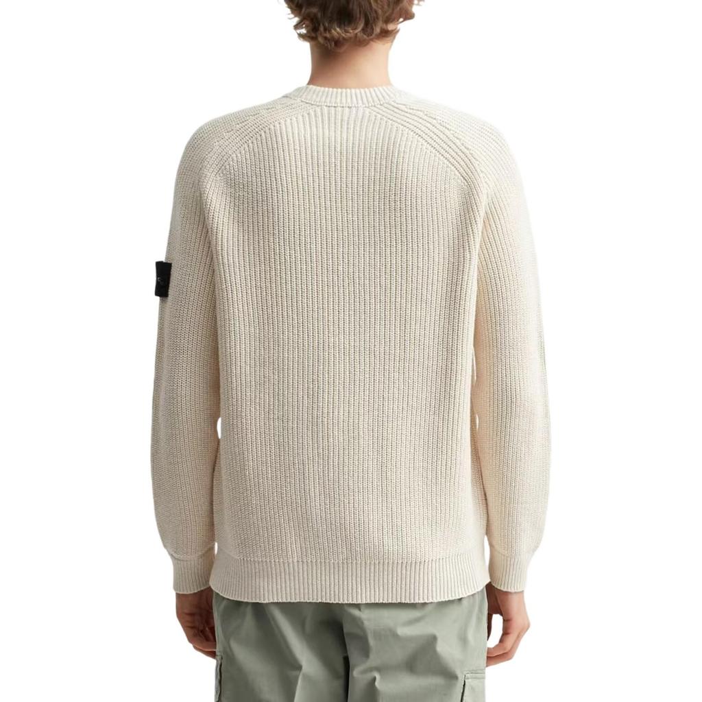 Stone Island Ss25 Crew Neck Pullover Knit Ribbed Edge Logo Casual Comfortable Solid Color Sweater Men sweater K2S155100012S00TA-V0093