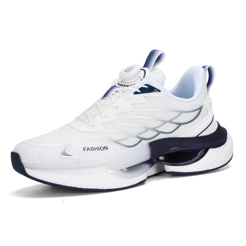 Men's Summer 2024 Breathable Popcorn Cushioning Running Shoes with Rotating Button