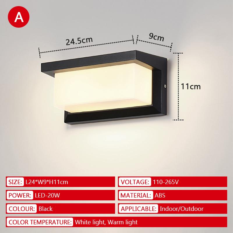 

LED Outdoor Wall Lamp Waterproof IP65 PIR Motion Sensor Wall Lamp AC85-265V Indoor Home Porch Balcony Garden Decorative Lighting Warm Light-3000K