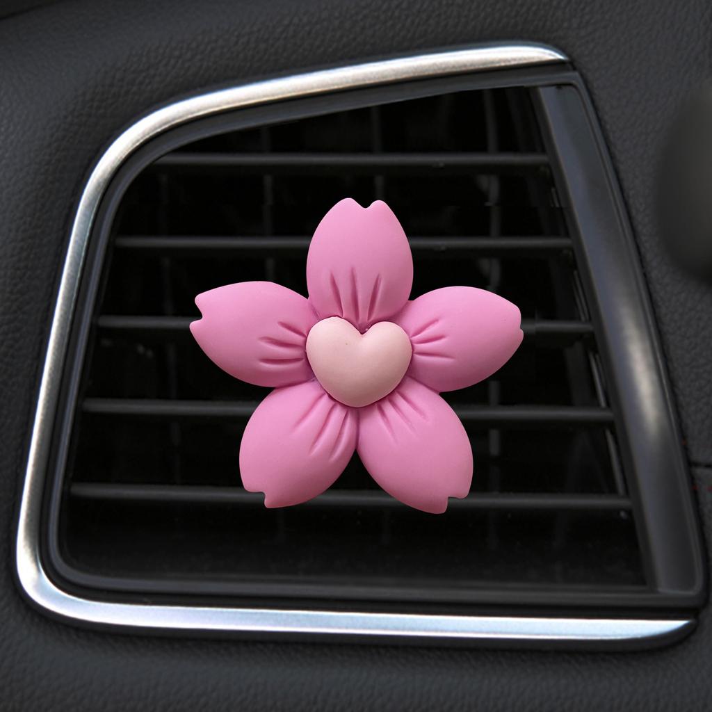 Car Perfume Clip Flower Air Outlet Car Air Freshener Peach Blossom Aroma Diffuser Car Decoration Accessories Fresh Air