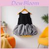 Girl Summer Dress With Cotton Fabric For Kids Casual Wear With Plaid Pattern And Lantern Sleeves