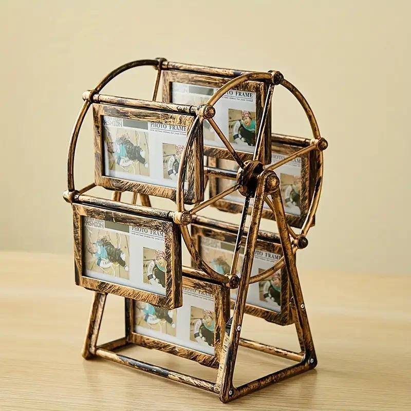 

Creative Rotatable FerrisWheel PhotoFrame4-inch Photo FrameBirthday Gift Photo Display ShelfFor HomeRoomLiving RoomOffice Decor 4 коричневий