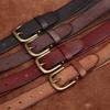 Belt Men's Width Washed-out Vintage Distressed First Layer Cowhide Leather Pin Buckle Casual Jeans Belt Men