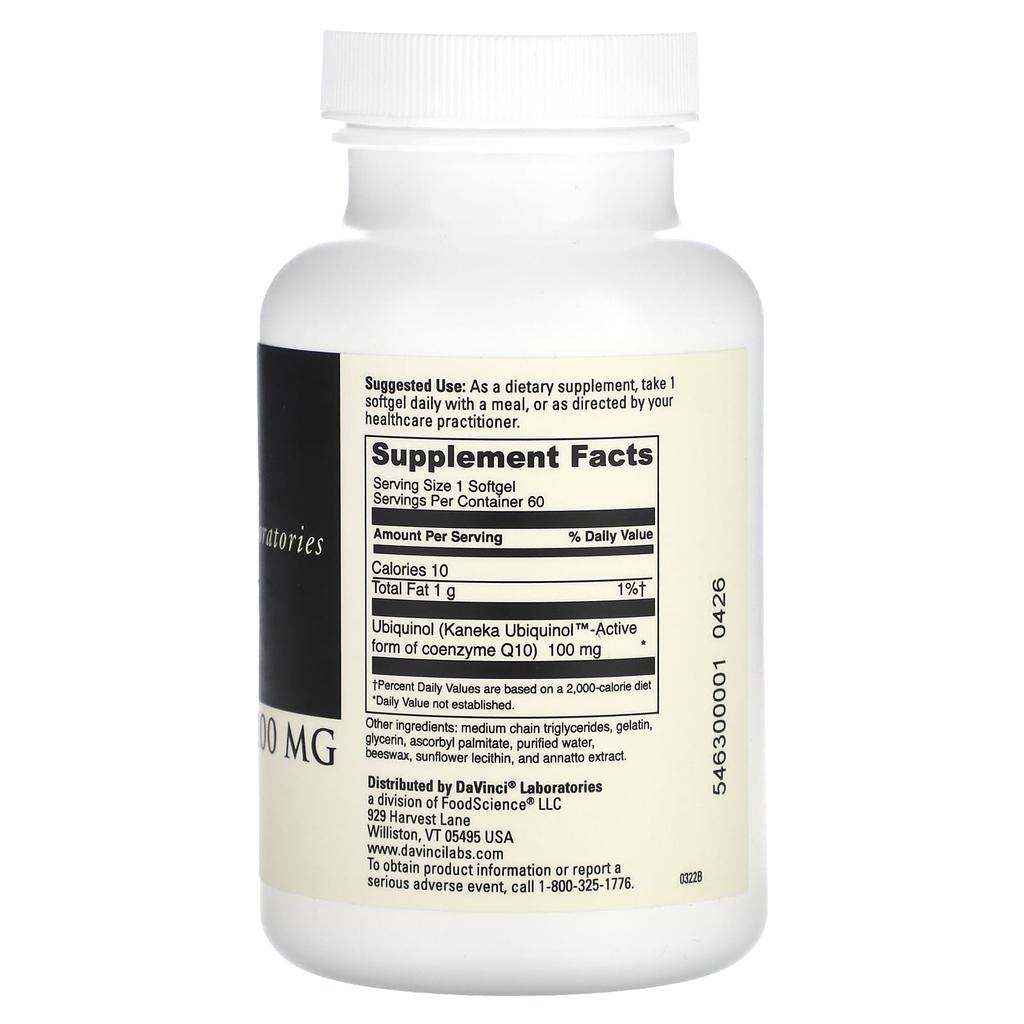 Ubiquinol, 100 Mg, 60 Softgels