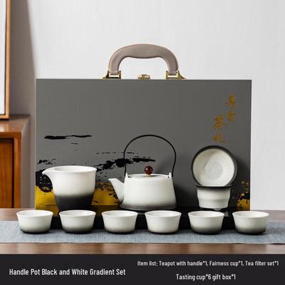 Ceramic Gradient Handle Teapot Set