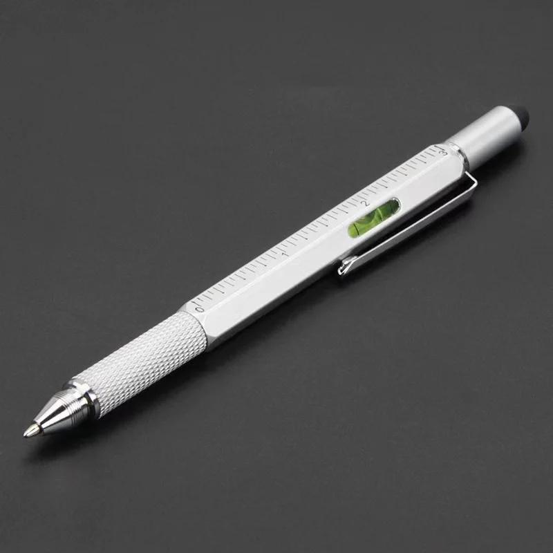 7 In1 Multifunction Ballpoint Pen With Modern Handheld Tool Measure Technical Ruler Screwdriver Touch Screen Stylus Spirit Level