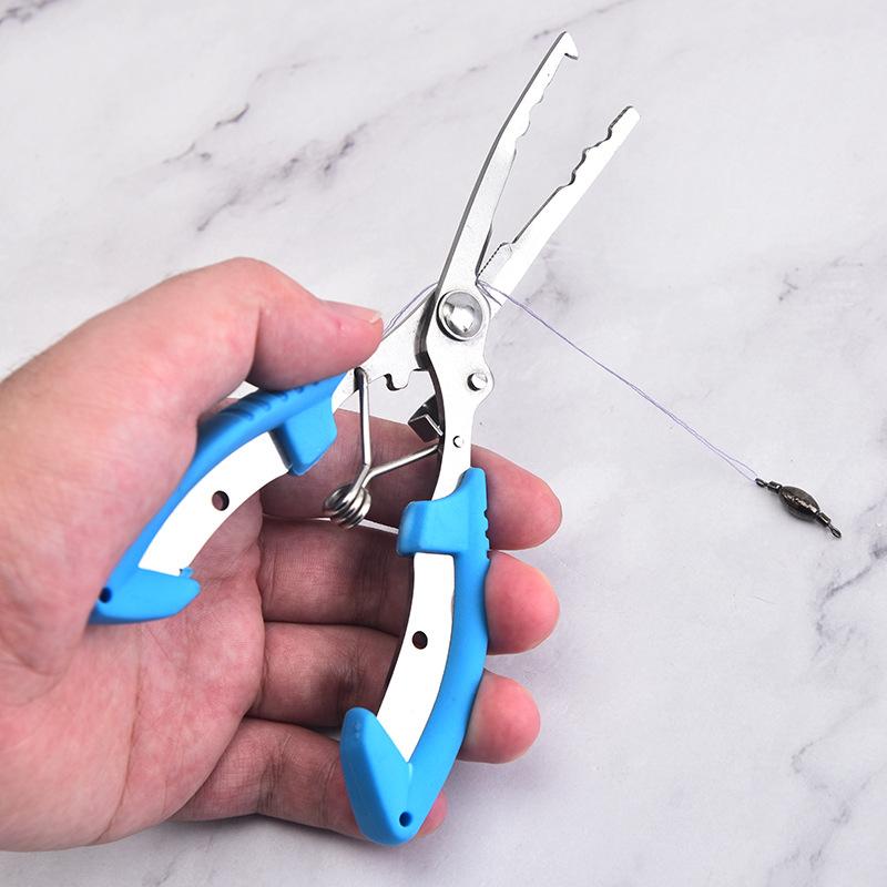 Bent Mouth Fishing Pliers Stainless Steel Fishing Line Scissors Multi Functional Road Pliers Fish Control Device Hook Extractor Tool Scissors