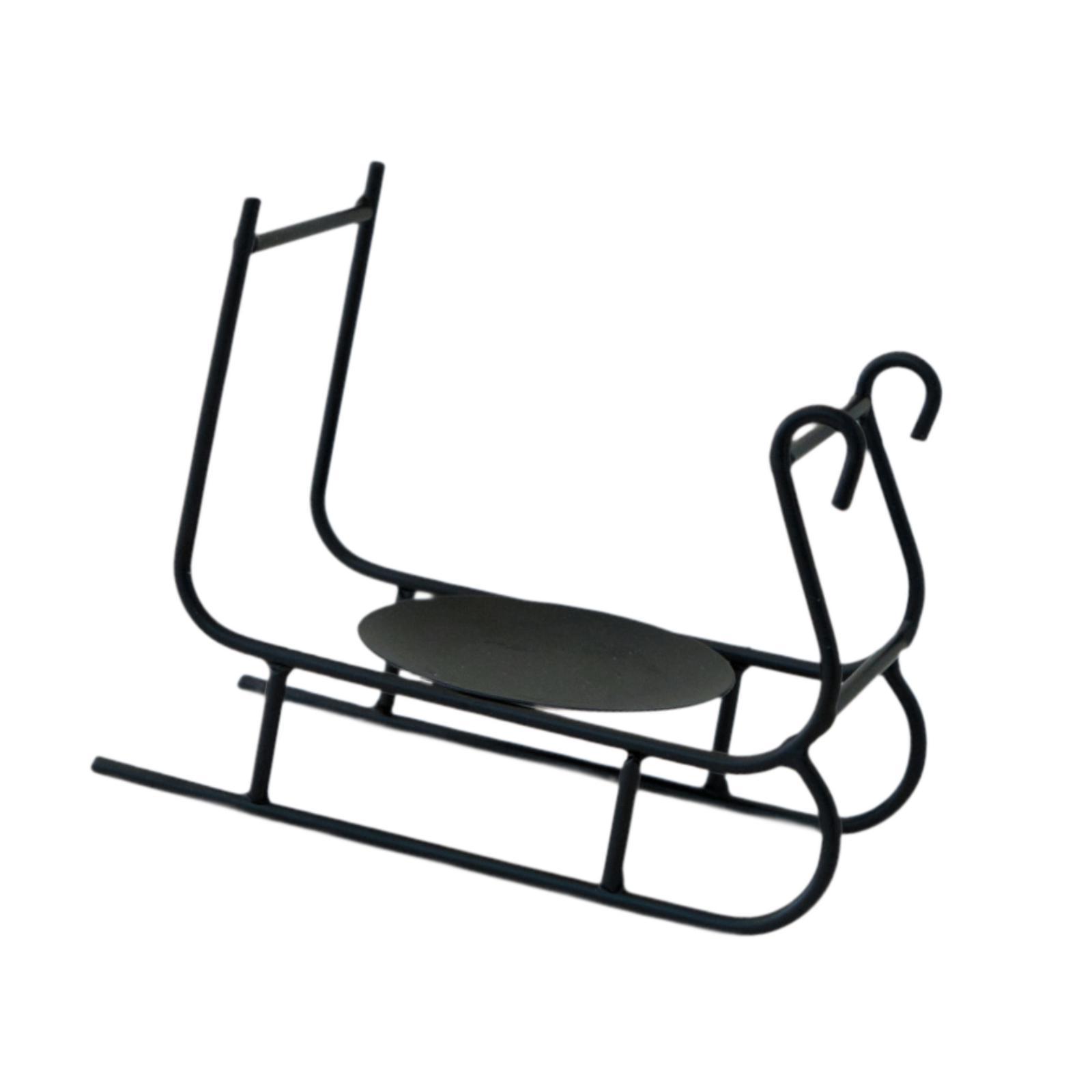 

Candle Holder Sleigh Shape Creative Elegant Tabletop Centerpiece Candlestick Holder for Ceremony Living Room Cafe Holidays чорний