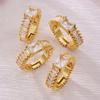 Gold-Plated Zirconia Geometric Ring - Chic European & American Style, Versatile Index/Finger Ring for a Luxurious Fairy-Tale Look.