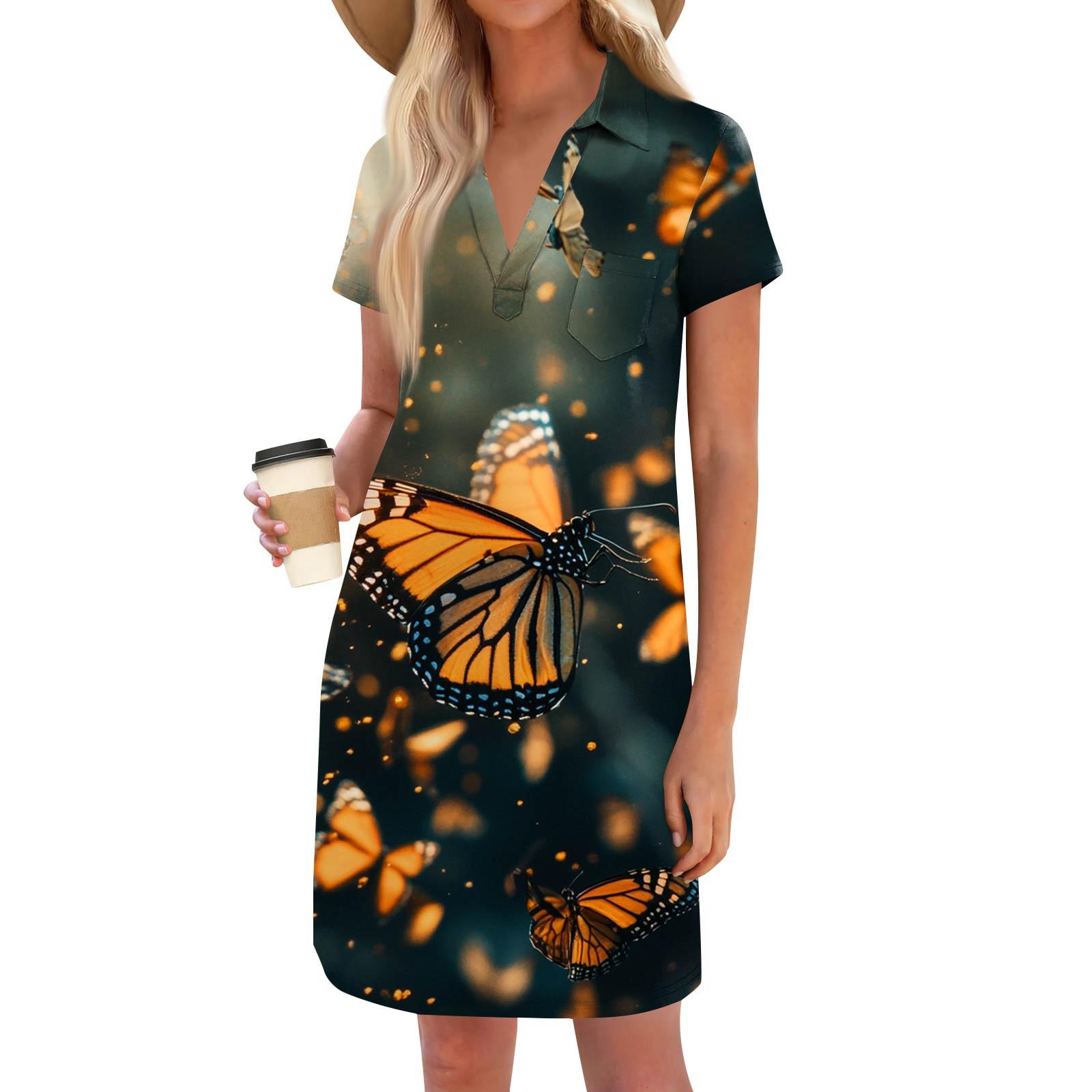 

Женская мода повседневная свободная футболка с коротким рукавом и V-образным вырезом с маленьким карманом XL золотой