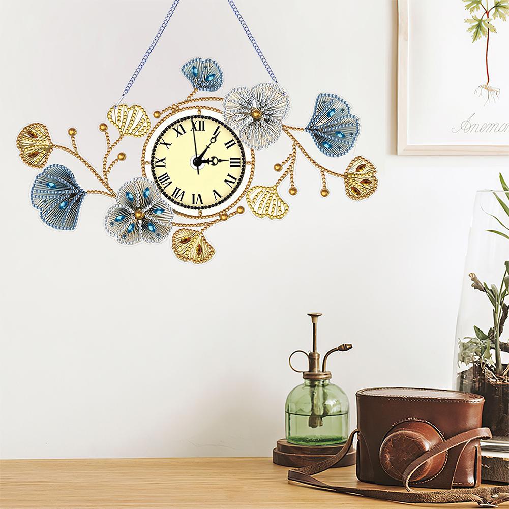 Diamond Art Wall Clock Hanging Pendant Diamond Painting Clock Diamond Art Clock Ornaments Kit Handmade Living Room Decoration