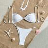Sexy Dreieck Mini-Bikini-Set Micro-Tanga Einfarbiger Badeanzug Damen Badeanzug Biquini Bandage Strandbekleidung Bademode Tanga-Bikini