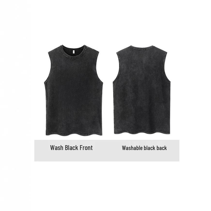 Women's Printed Sleeveless Pure Cotton Distressed Round Neck Pullover Top