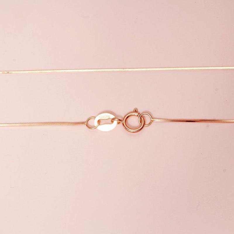 Rose Gold Plated Snake Bone Necklace Fashionable Foreign Exquisite Colored Gold Purple Gold Thin 3 Collarbone Chain