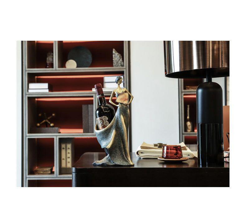Modern Wine Cabinet Decor: Creative Red Wine Rack Handicrafts for Living Room and Entryway Display