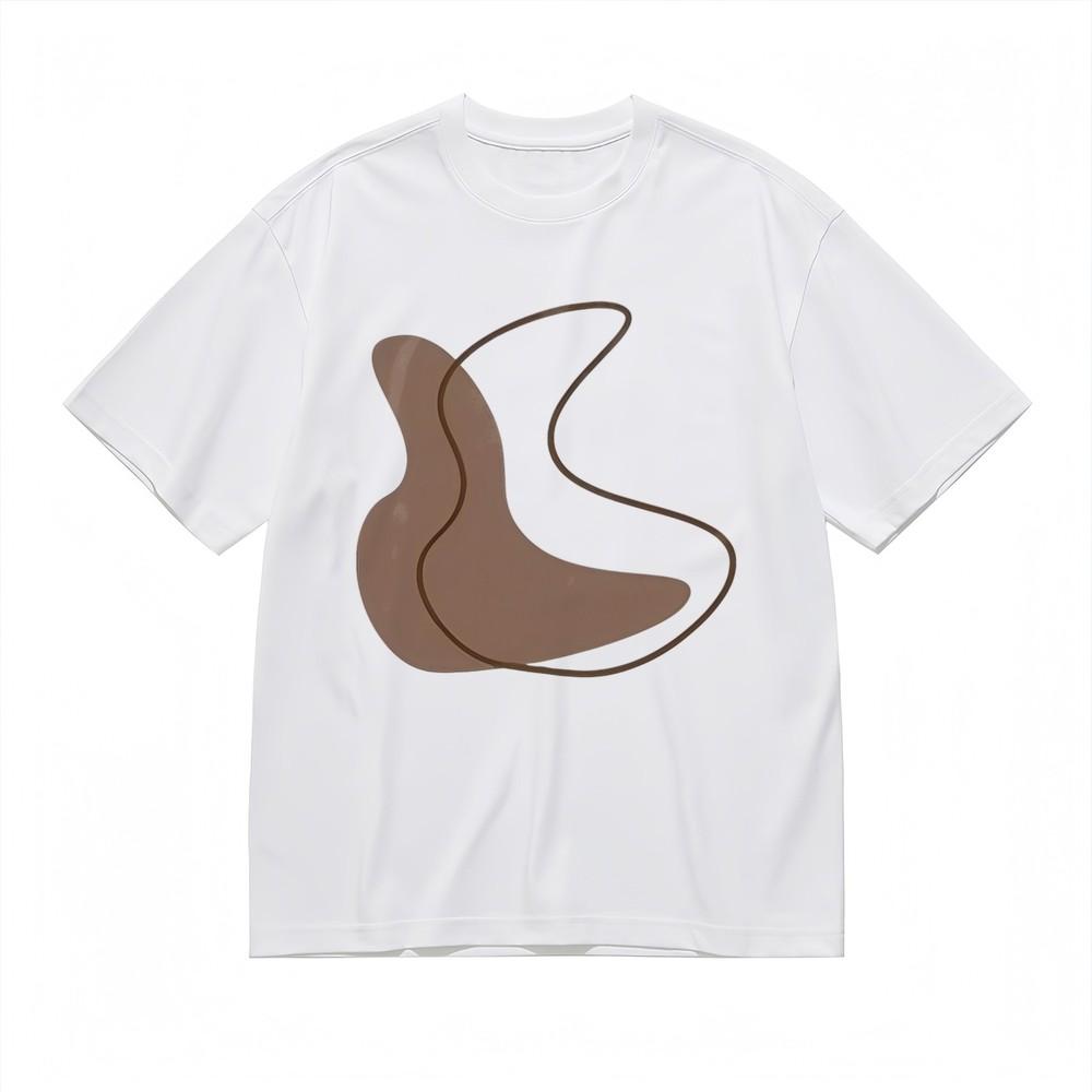 

Men s Soft Breathable All Season Classic T-Shirt Minimalist Brown Abstract Tee S