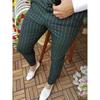 European And American Autumn And Winter Men's Printed Casual Fashion Striped Mid-waist Pencil Pants Slim Pants