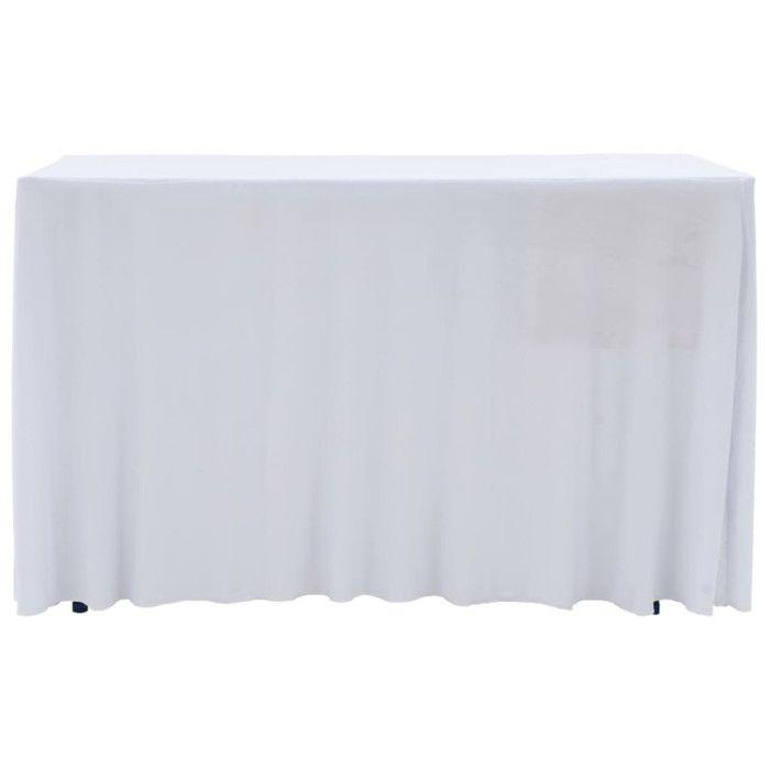 VidaXL Nappes élastiques de table avec jupon 2 pcs 183x76x74cm Blanc
