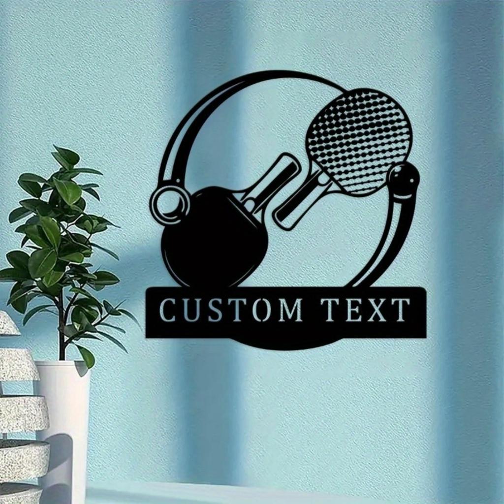 Customized Personalized Table Tennis Metal Sign Fan Focused Wall Art Sports Decor