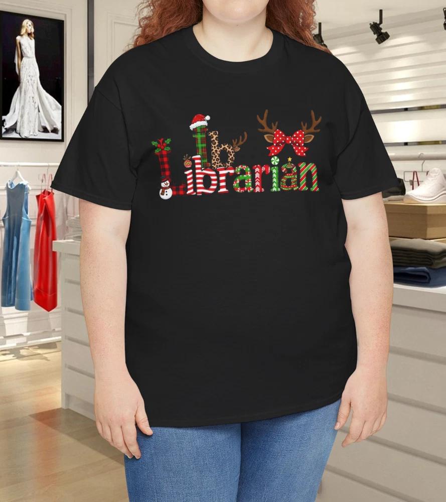 Librarian Christmas Cute Librarian Gift Book Lover TShirt S