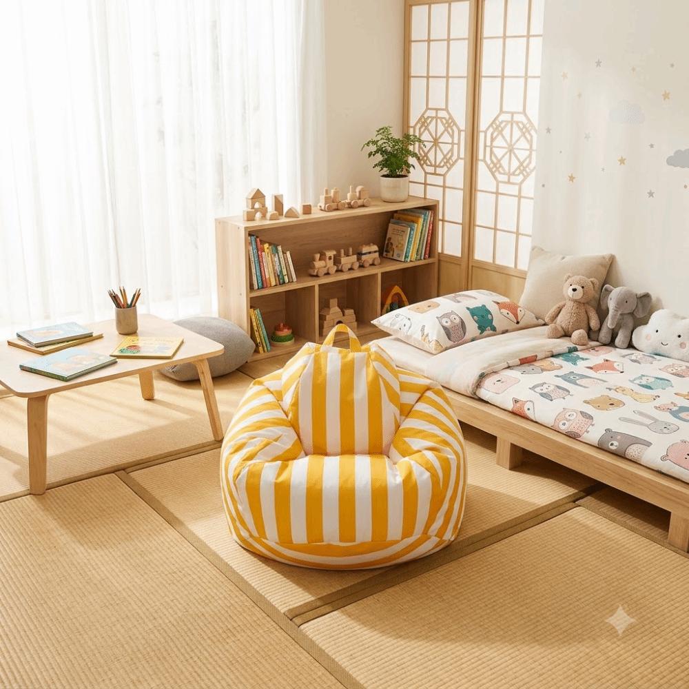 Waterproof Fabric Lazy Lounger Sofa Lightweight Floor Cushion Comfortable Bean Bag Chair Balcony