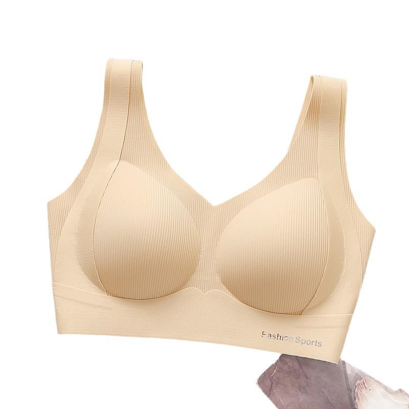 Women Seamless One Piece Bra Fixed Cup Wireless Push Up Sports Bra Comfortable Shaping Stylish Back Supportive Everyday Underwear