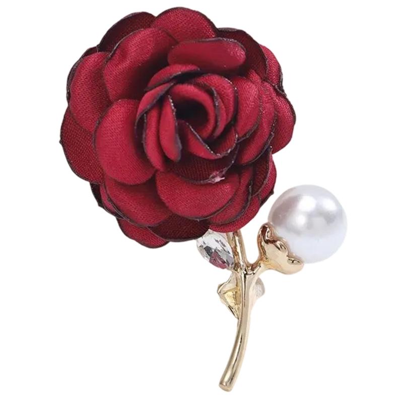 Women 3D Floral Brooch Lapel Pin Ladies Shawl Brooch Pin Clothing Jewelry Accessory for Wedding and Event Outfit