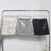 High-Waist Sequin Tweed A-Line Skirt - Anti-Exposure Design