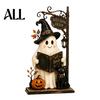 Retro Wooden Holiday Signs Farmhouse Halloween Tabletop Decorations, Table Topper Signs, Spooky Ornaments Pumpkin Ghost Tiered Tray Centerpiece