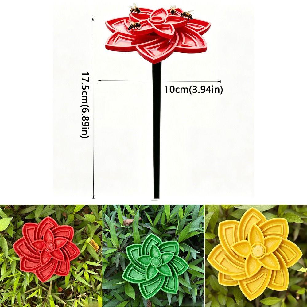 Plastic Bee Water Feeder Flower Stake Ground Insert Bee Watering Station Handmade Rust-resistant Bird Bath Stand Yard Farm