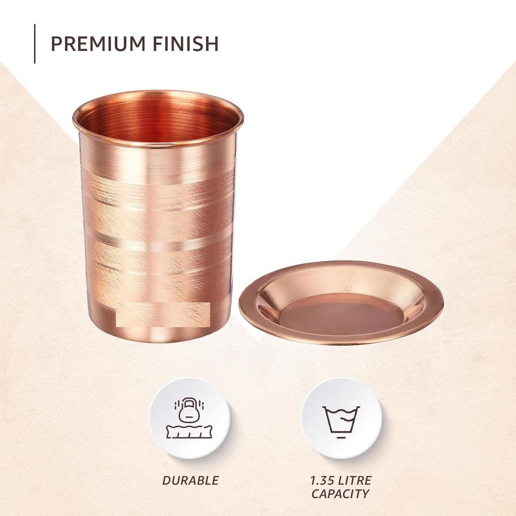 Měděný kelímek s víčkem, sada 2 kusů, 300 ml