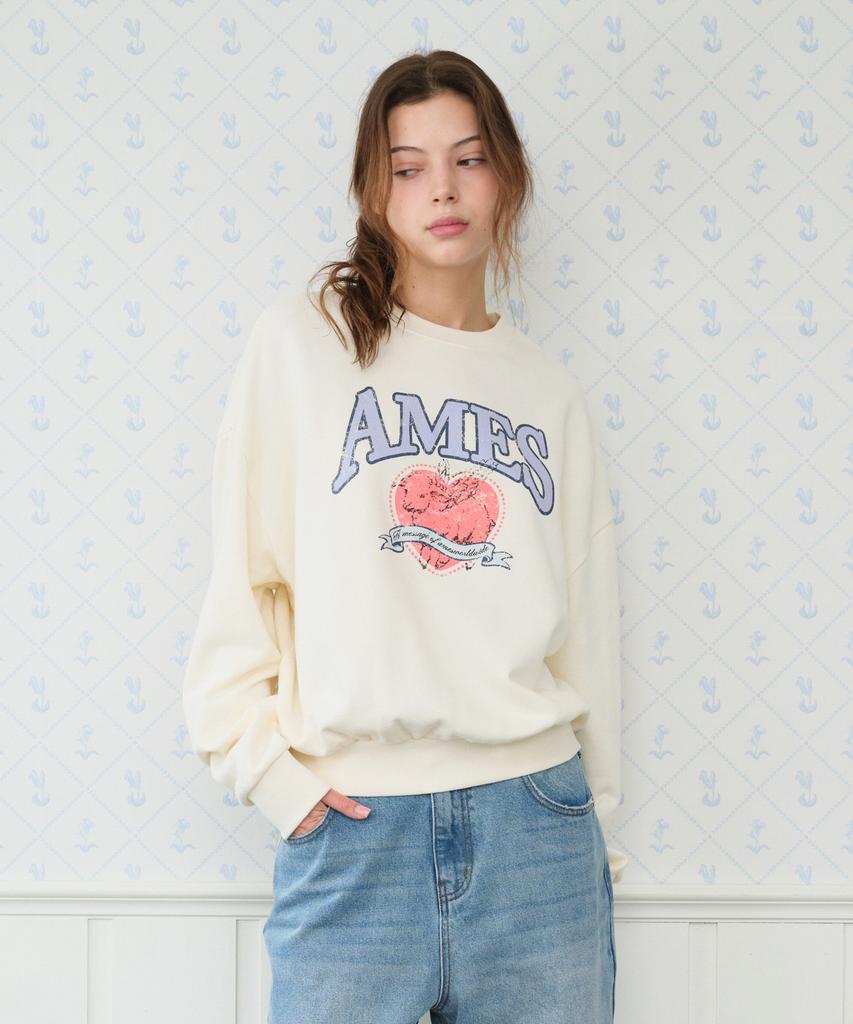 AMES-WORLDWIDE Angel Love Sweatshirt Cream