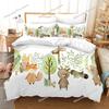 Cute Animals Cartoon Printed Duvet Cover Set with Pillowcases 3d Classic Bedding Set Linen Bedclothes Twin Full Queen King Size