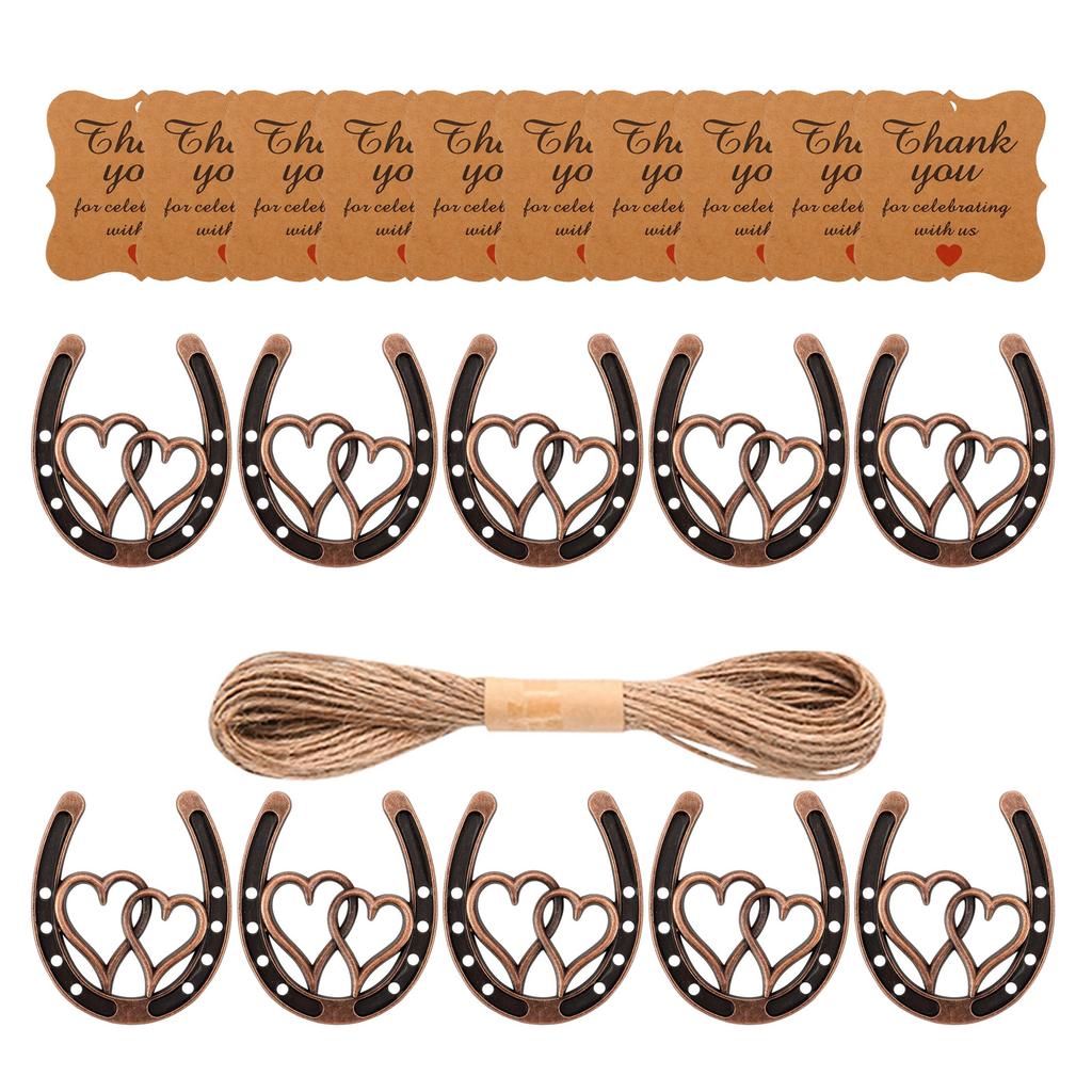 Pack of 10 Metal Horseshoe Party Favors Keychain Pendant Wedding Decorations Party Favors Wedding Table Decors for Table