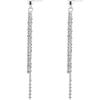 Luxury Sparkling 925 Sterling Silver Full Zircon Long Tassel Stud Earrings for Women Girl Dinner Party Jewelry Accessories Gifts
