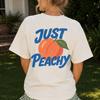 T-shirt Just Peachy, T-shirt Graphique Pêche, T-shirt Esthétique Fruits Rétro Été, Été Fille Tomate, T-shirt Marché de Producteurs, Comfort Colors Grande Taille