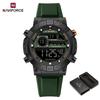 Naviforce Men's Sports LCD Digital Watch Silicone Strap Waterproof Night Mode Chronograph Week Multifunctional Outdoor Men's Boy Watch NF9241T