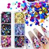 Nail Sequins,Nail Art Flake,Nail Glitter Paillette Mixed Round,3D Nail Art Stickers for Nail Decoration DIY Resin Mold
