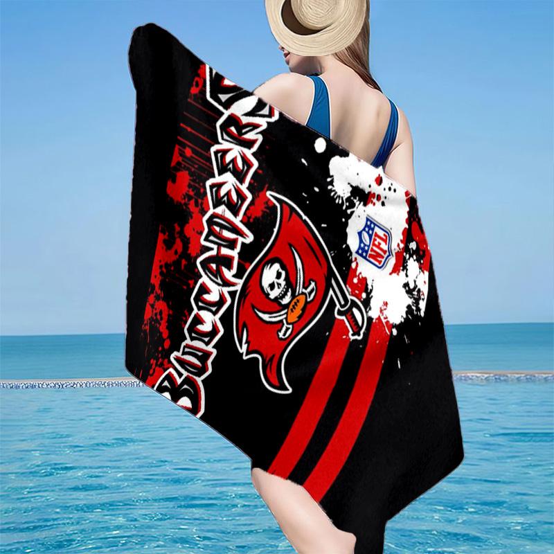 Tampa Bay Buccaneers Logo Microfiber Beach Towel, Lightweight And Quick-Dry, for Summer Travel, Beach Essential, Swimming Pool