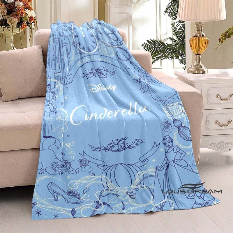 Disney Cinderella Princess Flannel Blanket Fluffy and Comfortable Adult Nap Blanket Soft Bedding Sofa Blanket Party Home Dec