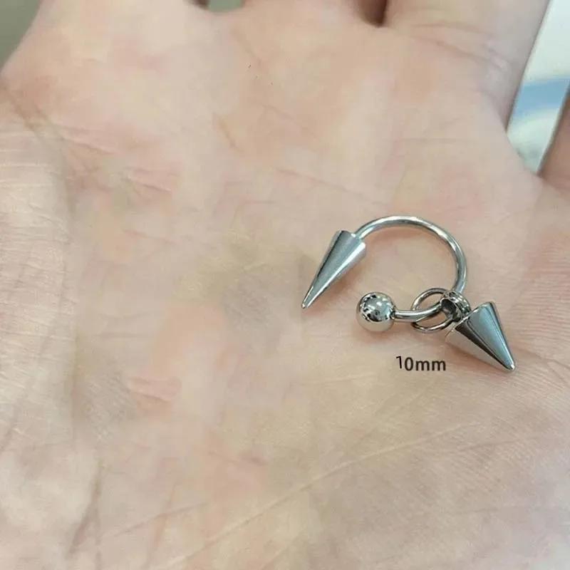 Punk Hiphop Thorn Trendy Hoop Earrings for Man Women Classic Piercing Ear Cartilage Tragus Simple Huggie Hoop Rock Zircon Gift