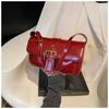 Ielgy Retro Autumn Winter All-Match Fashion Messenger Bag Ladies One-Shoulder Underarm Work Small Square Bag
