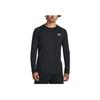 Under Armour Coldgear® Fitted Crew Solid Color Quick-Dry Breathable Slim Fit Long Sleeve T-Shirt Men Tops Black 1366068-002