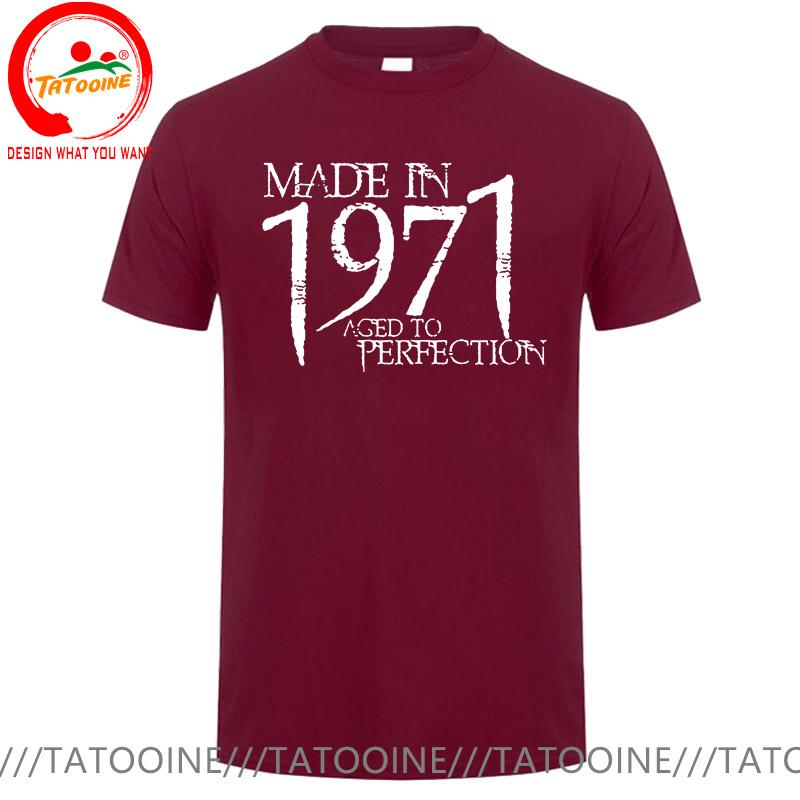 Born In 1971 Plus Size 5xl 6xl Tshirt Unisex Tshirt Homme Summer Made 1971 Aged To Perfection T Shirt Unisex Birthday Gifts Tee Shirt
