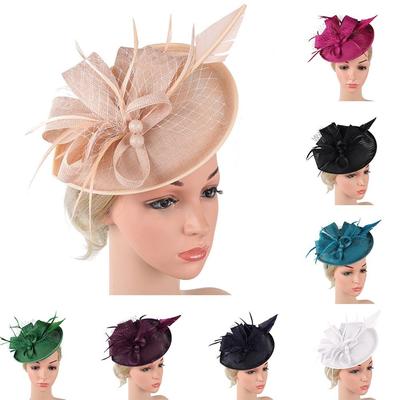 Vintage Feather Wedding Tea Party Mesh Hair Band Evening Party Fascinator Hat