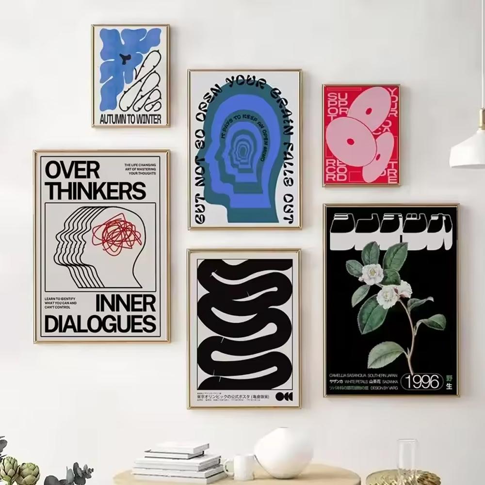 1PC Frameless Japanese Vintage Koi HD Posters Canvas Painting Classic Abstract Print Wall Art for Home Bedroom Living Room Decor