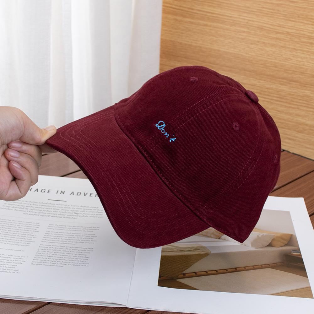 Simple letter embroidery autumn and winter polished cotton baseball cap women's street versatile travel shading show face small cap