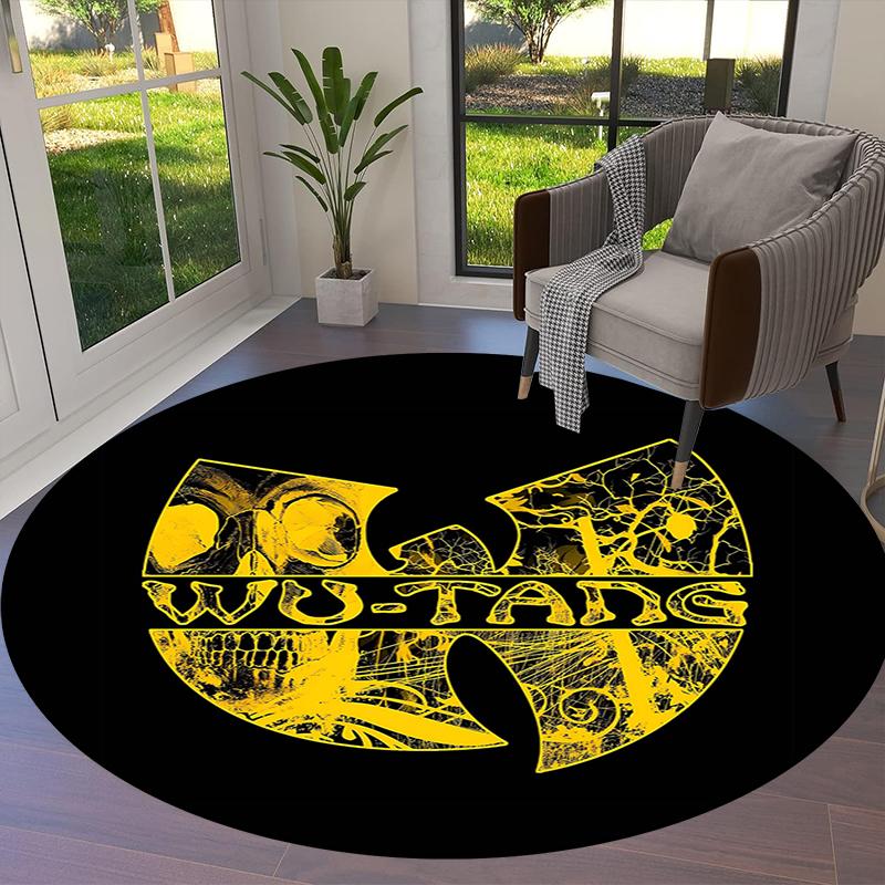 Okrągły dywan Wu-Tang Clan, Dywan do salonu, sypialni, przy sofie, pokoju zabaw, Mata podłogowa antypoślizgowa