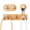 Bamboo Clothes Hook Towel Keys Adhesive Hook Stainless Steel Rustproof Coat Towel Holder Kitchen Bathroom Decorative Hanger